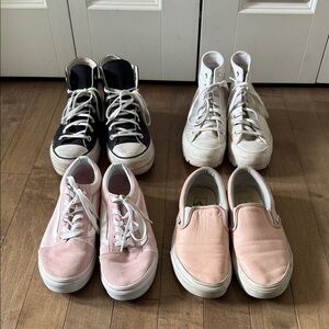 3 of converse and 1 pair of vans bundle